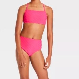 ART CLASS Girl's Vibrant Pink Terry 2-Piece Bikini Set NWT
